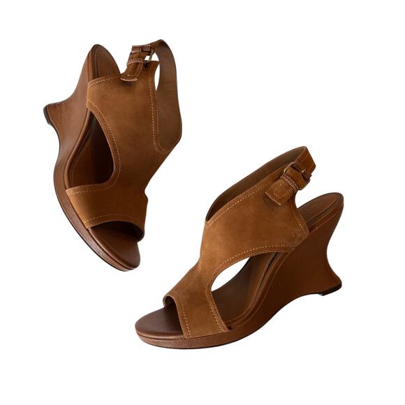 Donald Pliner NWOT Suede Wedge Sandal Heel - Picture 7 of 7